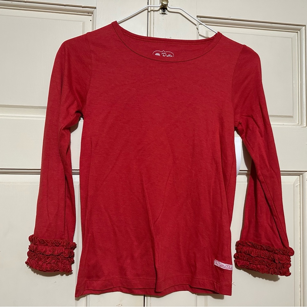 Ruffle Butts 8 red top EUC worn once